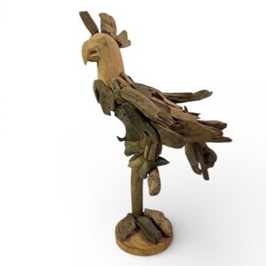 Driftwood Art Bird Handmade Unsigned 17” Folk Art Naturalist